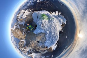 Jeff on the summit of Fitz Roy (using tiny planets)